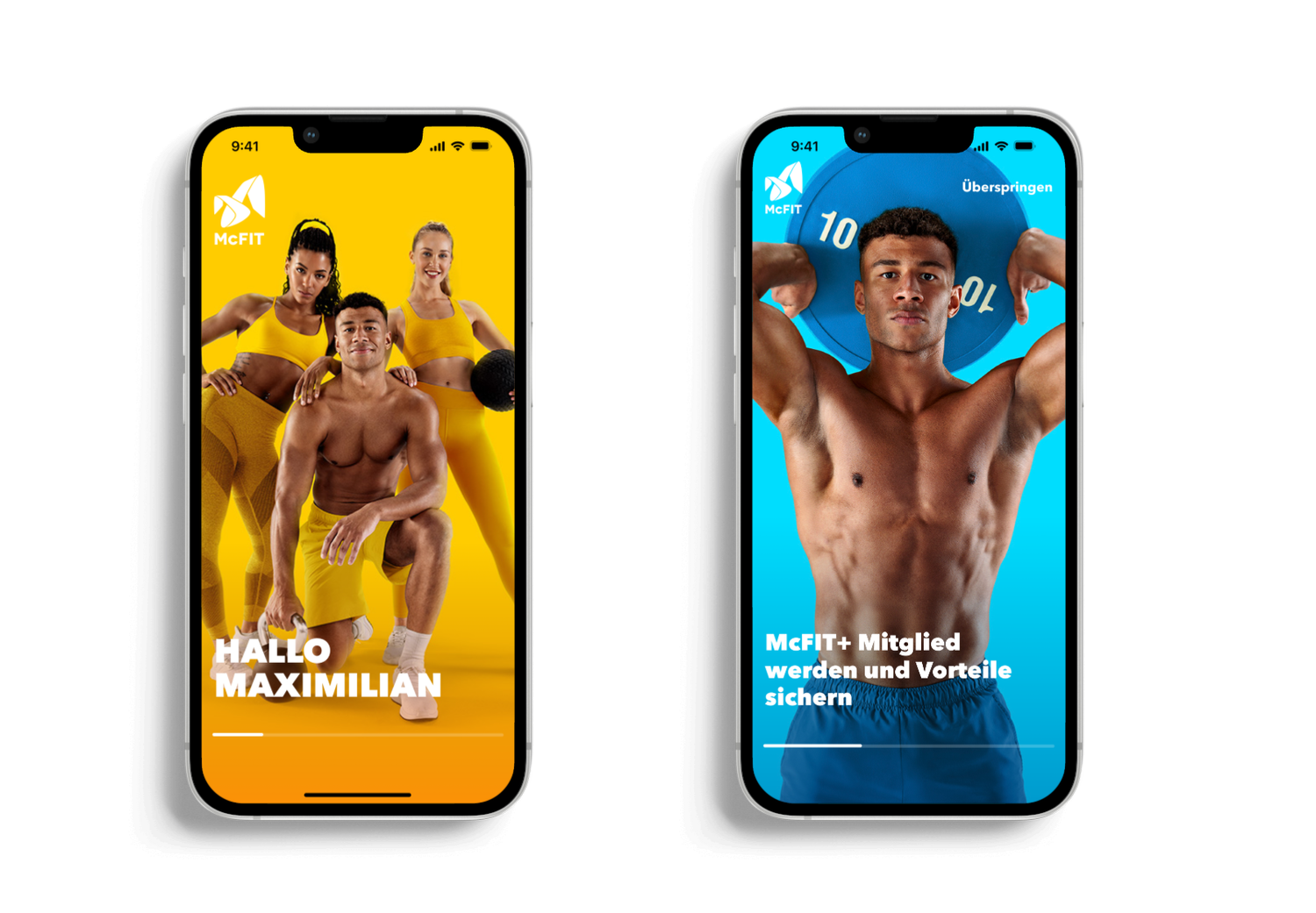 McFIT app – Onboarding screens