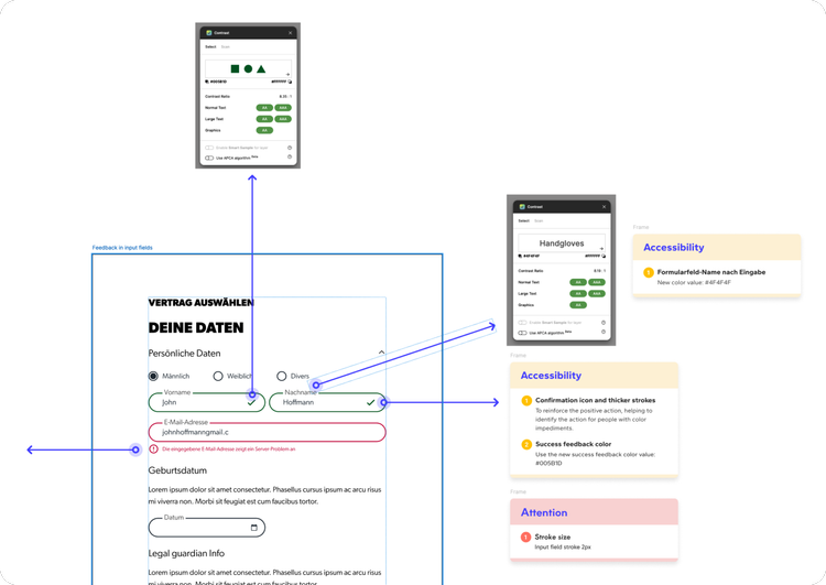Form field accessibility annotations