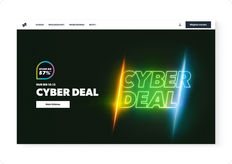 Cyber Deal campaign hero on a dark background
